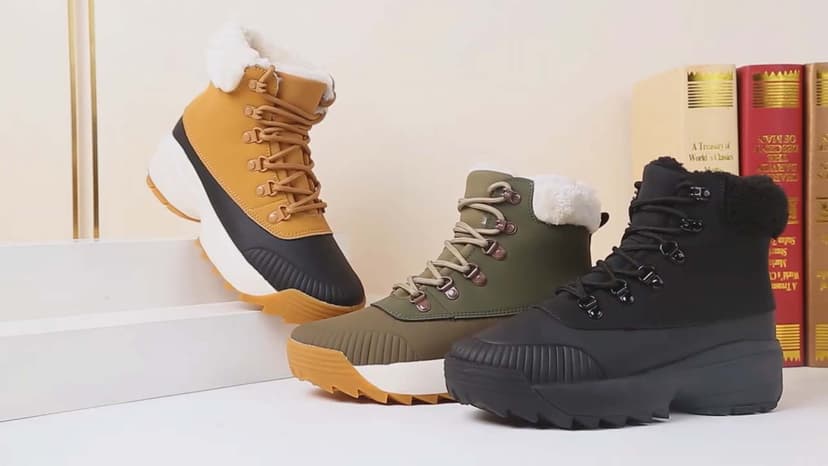 TEYTAP Waterproof Winter Snow Boots for Women丨Insulated-Warm Fur-Lined Booties丨Non-Slip Cushion Outdoor Walking Boots丨Lightweight Comfortable Casual Suede Leather Short Boots