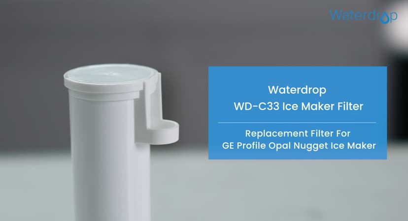 Waterdrop C33 Ice Maker Water Filter, Replacement for GE® Profile Opal Nugget Ice Maker Filter, P4INKFILTR, with Ring Pull, NSF 42&372 Certified, 3 Pack