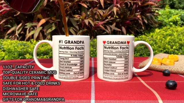 Breezy Valley Grandparents Gifts from Grandkids, Christmas Gifts for Grandma Grandpa from Grandson Granddaughter - Best Gift for Grandmother Grandfather, Happy Birthday Gift Grandparents Coffee Mug