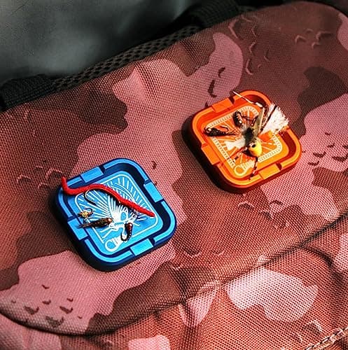 Cling Fishing Products Mag Grab® Mini – Compact Magnetic Fly Holder & Organizer for Anglers (Rising Dun, Orange)