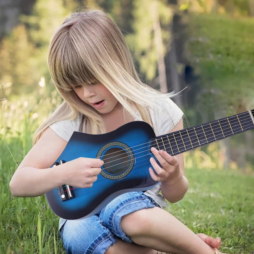 CVUTOVO Wooden Acoustic Guitar for Portable Musical Instrument for Boys Easy to Play with Low String Action for Design with High Sound Quality