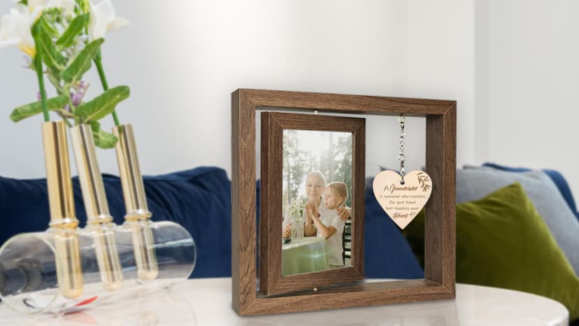 A Grandchild is Someone Who Reaches for Your Hands but Touches Your Heart Picture Frame First Time Grandparents Gifts, Display Two 4x6 Inch