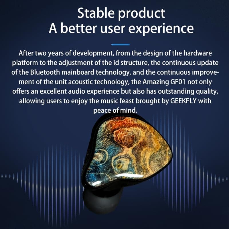 Geekfly GF01 TWS Earbuds Bluetooth Wireless Earphones 10mm Dual-Magnet Driver with HiFi Amplifier for Audiophiles