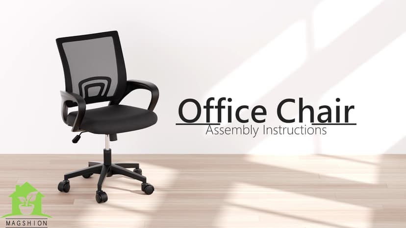 Magshion Ergonomic Office Desk Chair, Mid-Back Mesh Computer Chair, Swivel Chair with Breathable Backrest & Lumbar Support, Adjustable Height for Gaming, Work, Study, 300 Lbs Capacity, Black