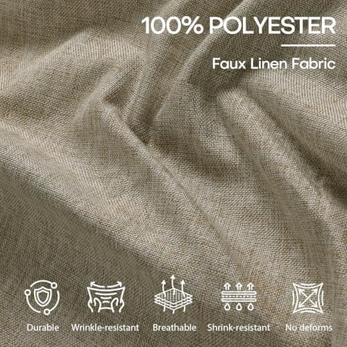 OTOEZ Faux Linen Fabric by The Yard, 58" W 1mm Thicken Upholstery Fabric Durable Faux Linen Type Cloth Upholstery Material for Sofa, Chair, Seat Repair & DIY Projects (Light Coffee, 1 Yard 58x36 Inch)