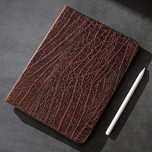 Gexmil Genuine Leather Case for iPad Pro 13 Inch (M5/M4) 2025/2024 with Pencil Holder,Protective Shockproof Smart Premium Leather Folio Cover Adjustable Stand Auto Sleep/Wake Anti-Slip, Buffalo Brown