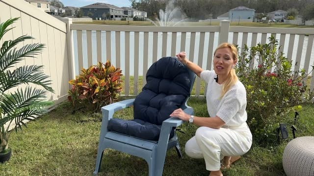 Yddsky Adirondack Chair Cushion, Rocking Cushions 44x19.4x4 inch, High Back Patio Recliner Cushion of Upper and Lower with Ties, Sunscreen and Fade-Resistant Turquoise,2