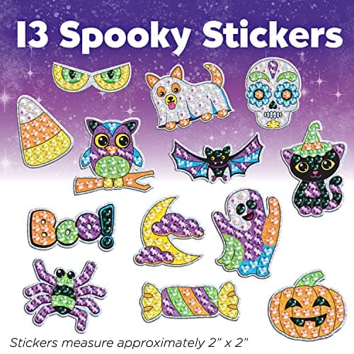 Creativity for Kids Halloween Big Gem Diamond Painting Kit | Create 13 Spooky Stickers & 2 Suncatchers with 1000+ Colorful Gems | Fun for Parties, Gifts & Seasonal Décor (Ages 6+)