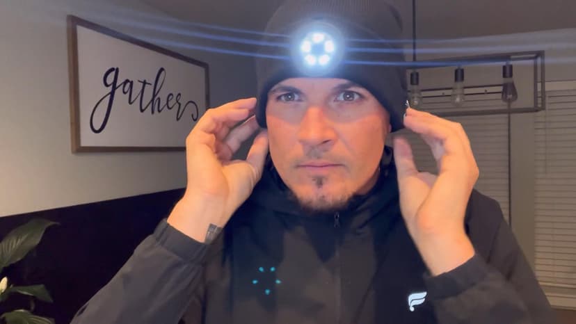 Bluetooth Beanie with Light, USB-C Charging 5 LED Flashlight Hat, Built-in Stereo Speakers Mic, Christmas Stocking Stuffers White Elephant Gifts for Men Dad Teens Boys for Camping Fishing B0DJ17Q4X3
