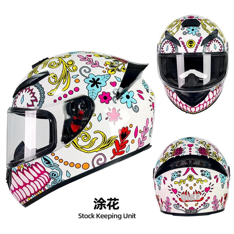 Motorcycle Helmet Racing Motocross Helmets Full Face Helmet with Internal Tinted Visor & DOT Approved for Moped ATV Cruiser Scooter
