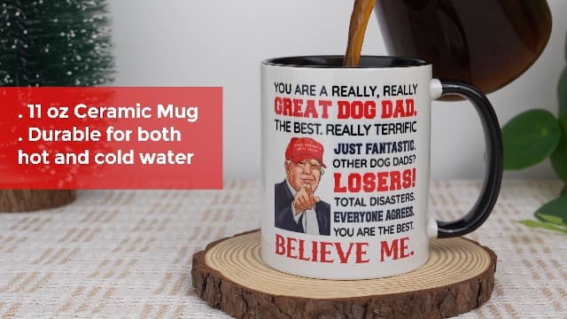 Dog Dad Christmas Gift - Dog Dad Gifts For Men - DogFather Gifts - Pet Lover Owner, Fur Papa Present Idea - Christmas, Birthday, Father's Day Gift for Pet Lovers - Ceramic Mug 11 Oz