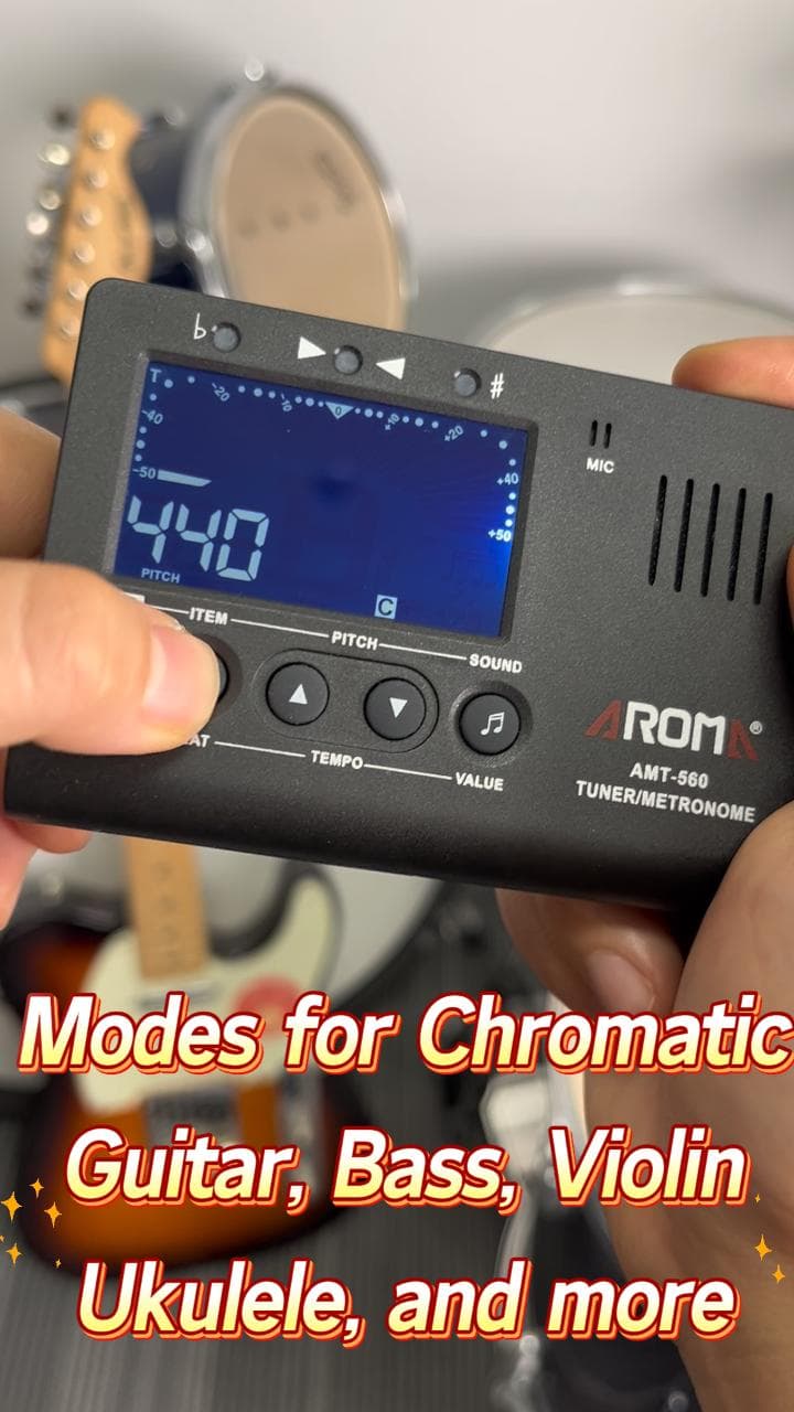 Ulumac Aroma 3 in 1 Digital Metronome Tuner for All Instruments - Guitar, Piano, Violin, Bass, Ukulele, Trumpet, Flute, Clarinet - Accurate Chromatic Tuner, Metronome, Tone Generator, Easy Operation