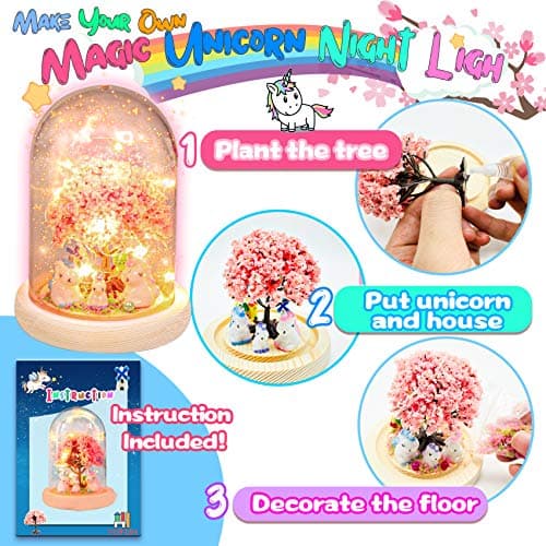 YOFUN Make Your Own Unicorn Night Light - Unicorn Craft Kit for Kids, Arts and Crafts Nightlight Project Novelty for Girl Age 4 to 9 Year Old, Unicorns Gifts for Girls B08NHFS9FC