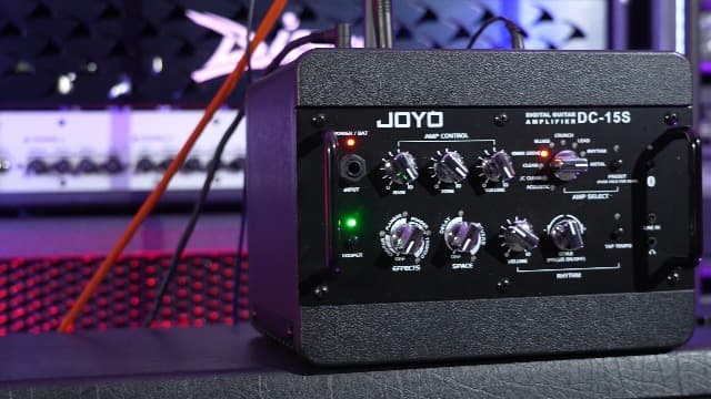 JOYO 15W Portable Guitar Amp Combo | 9 Preamp Models + Looper, Drum Machine, Modulation, Delay & Reverb | Rechargeable Battery | Digital Modeling | for Practice, Solo & Small Gigs (DC-15S)