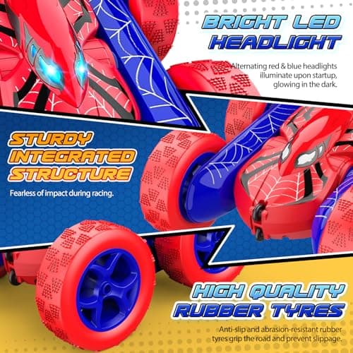 Remote Control Car,RC Cars Boys Toys for 3 4 5 6 7 8 9 10 11 12 Year Old Boy Double Sided 360°Flip 4WD Rechargeable Drift RC Race Car Birthday Gifts Christmas Basket Stuffers for Kids Age 3-12