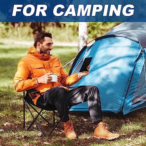 WEIDIORME 2 Pack Lightweight Camping Chairs for Adults & Teens, 250LBS Capacity Foldable Portable Chairs with Carry Bag, Compact Design for Camping, Beach, Picnics, and Outdoor Events