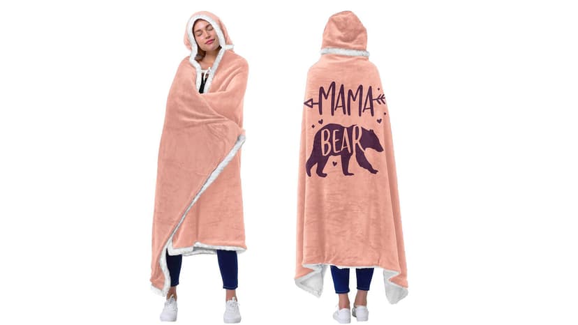 Vprintes Mama Pink Wearable Blanket Hoodie - Birthday Gifts for Mom from Daughter Son - Wife Birthday Gifts, Gifts for Wife from Husband