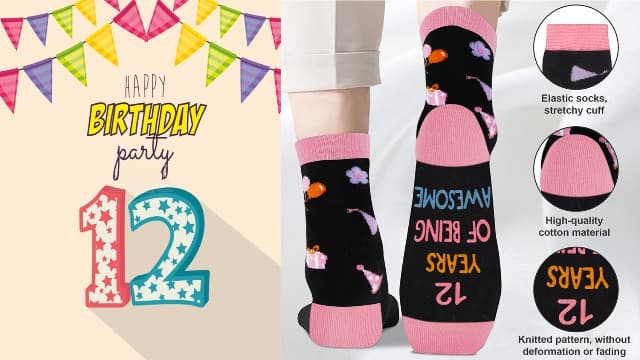 Juesly 5-22 Years Old Birthday Gifts for Girls - Socks for Girls with Pop up Birthday Card, Presents for 5-22 Year Old Grils B0DSC41KYG