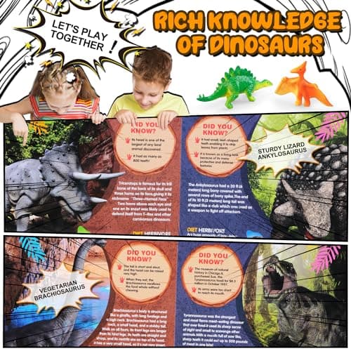 Dinosaur Toys,Dinosaur Sound Book with Pack of 12 Toy Figures,Realistic Roars,Interactive Perfect for Kids Dinosaurs Educational Toys for 3 4 5 6Year Old Boys&Girls