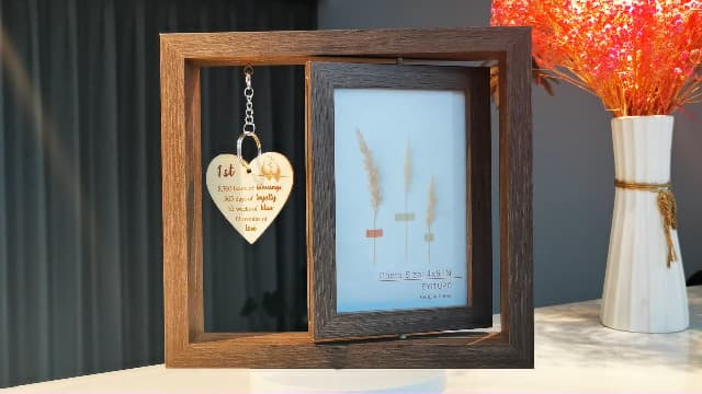 1 Year Anniversary Picture Frame Gifts, 1st Anniversary Frame for Her Him Girlfriend Boyfriend, Display Two 4x6 Inch