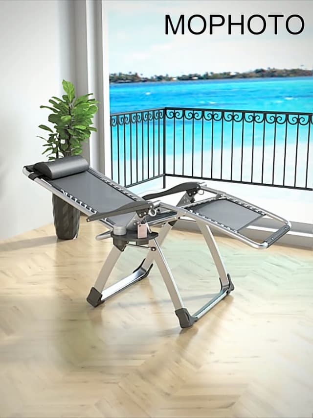 MOPHOTO Zero Gravity Chair, Outdoor Padded Lounge Chair with Side Table, Zero Gravity Recliner Chair, Outdoor Reclining Chair, Sturdy & Comfortable, Supports up to 440lbs