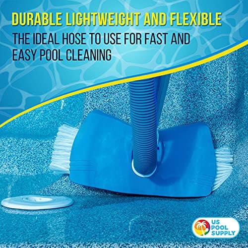 U.S. Pool Supply 1-1/2" x 25 Foot Professional Above Ground Swimming Pool Vacuum Hose with Swivel Cuff - Removable Cuff, Cut to Fit - Compatible with Filter Pumps, Filtration Systems, Chlorinators