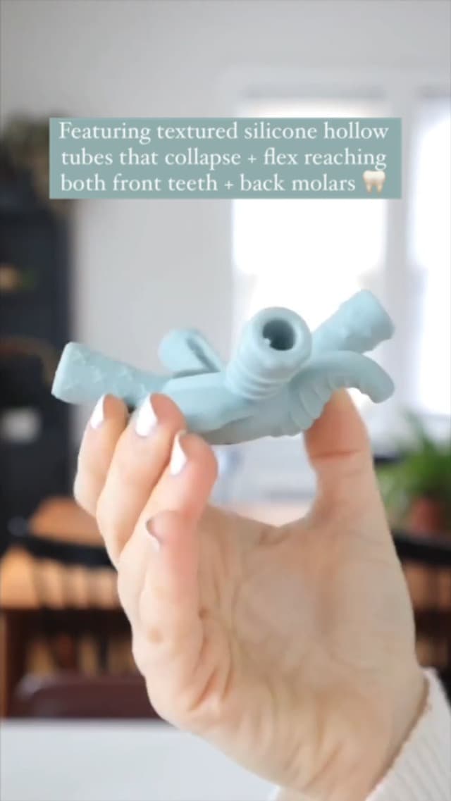 Itzy Ritzy - Ritzy Teether for Molars - Massages Sore Gums & Reaches Back Molars - Silicone Baby Teething Toy with Multiple Textures & Flexible Design - Teething Relief for 3 Months & Up (Puppy)