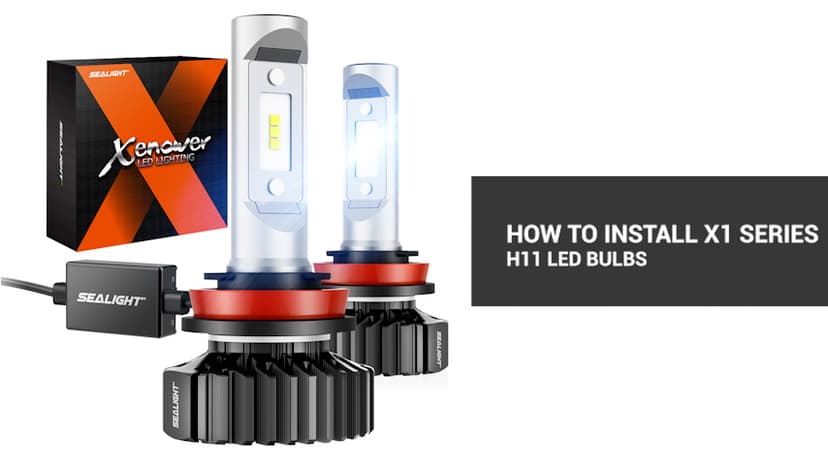 SEALIGHT H11 Bulbs, 4X Super Bright Powersport Bulbs 6000K White Plug and Play, Pack of 2