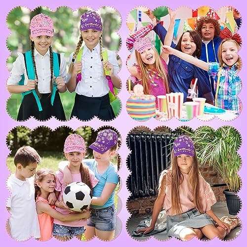 DIY Gem Baseball Cap Craft Kit: Design Your Own Hats with Unicorn Stickers, Adjustable Kids Baseball Caps, Trendy Tween Gifts Toys for Girls Age 4-12 Years Old, Birthday Christmas Art Supplies B0CJLKHB5Q