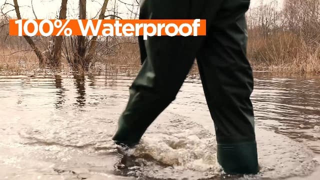 DaddyGoFish Chest Waders for Kids and Adults, Fishing and Hunting Waders with a Pocket and a Wader Hanger