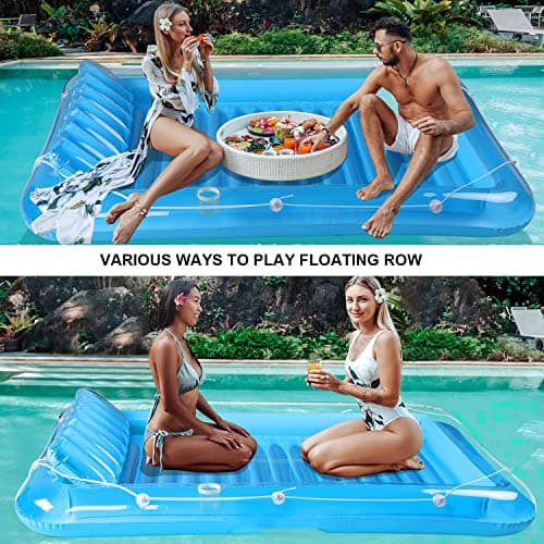 Inflatable Pool Floats Lounger for Adults, Blow Up Tanning Pool Raft Sun Tan Tub with Inflatable Pillow for Family Outdoor, Garden, Backyard Summer Water Party (14+ Year Old)