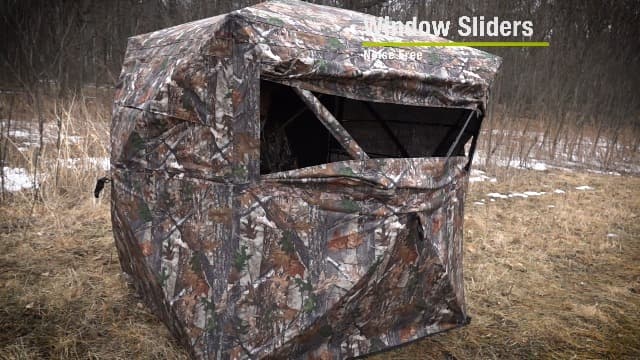 TIDEWE Hunting Blind 270°See Through with Carrying Bag for Turkey Hunting, Pop Up Ground Blinds, Portable Resilient Hunting Tent