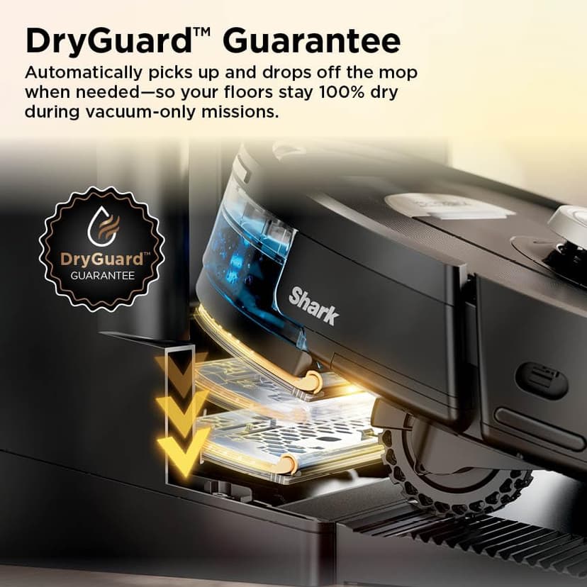 Shark Robot Vacuum & Mop Combo, PowerDetect ThermaCharged NeverTouch Pro, Self-Emptying, Self-Refill with Heated Mop Cleaning, 60-Day Capacity,30-Day Tank, 6 Power Detect Technologies, Black, RV2920XE