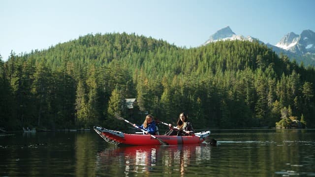 Intex 68309EP Excursion Pro K2 Inflatable Kayak Set: Includes Deluxe 86in Kayak Paddles and High-Output Pump – SuperTough PVC – Adjustable Bucket Seat – 2-Person – 400lb Weight Capacity