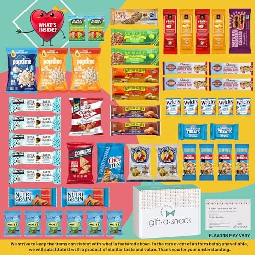 Graduation Birthday Treats Gift Basket, Nutritious Granola Breakfast Bars Office Food Assortments & Variety Gifts Gift A Snack - Healthy Snack Box Care Package + (50 Count) Greeting Card B08L8RQDBF