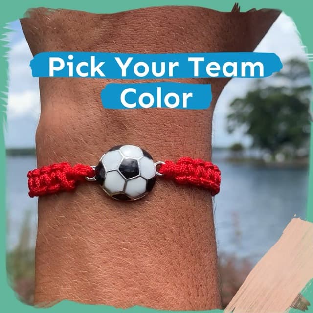 Soccer Bracelet, Soccer Jewelry, Adjustable Unisex Soccer Paracord Bracelets - Soccer Gift