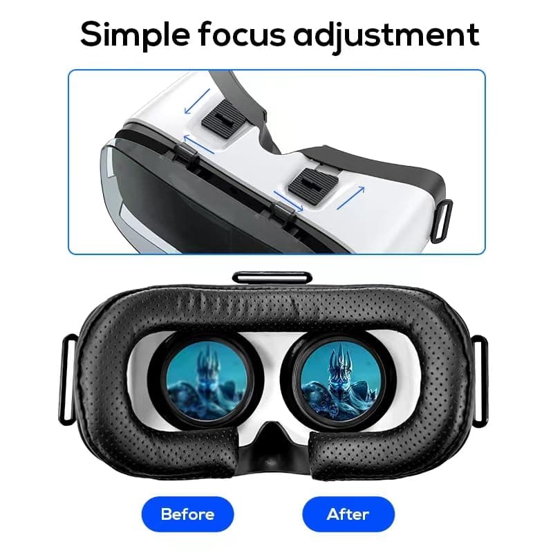 UMEEUTOO 2025 New VR Headset for iPhone & Android Phone, Virtual Reality Goggles for VR Game Video Movies, Education,Kids, Compatible with Phones 4.5"-6.3"