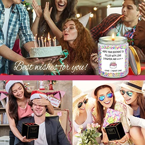 Funny Birthday Gifts for Women Sister Friend Female,Rude Birthday Anniversary Gag Gift for Women, Unique Sprinkle Candle Gifts