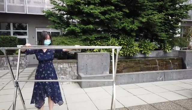 AUGMIRR Clothes Drying Racks Outdoor, 82 Inches Updated Version,Stainless Steel Laundry Drying Rack for Indoor Outdoor and The Balcony,Length Adjustable Saves Space,with Windproof Hooks(002)