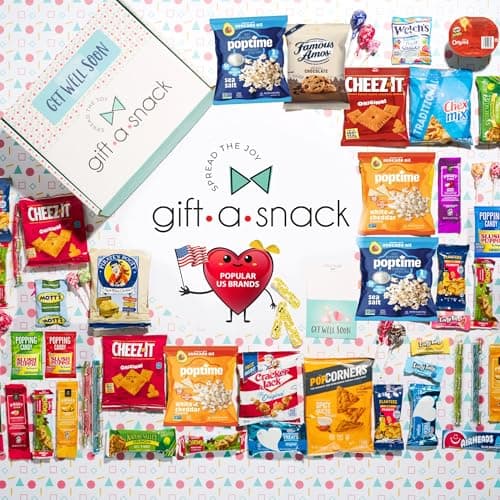 (45 Count) Greeting Card Feel Better Sweet Treats Gift Basket, Candies Chips Crackers Bars - Office Food Assortments Gift A Snack - Get Well Soon Snack Box Variety Pack Care Package B0BN96RG2S