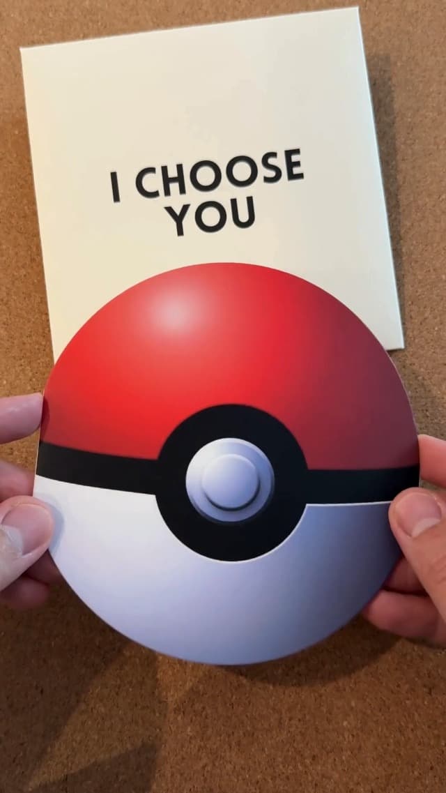 CATCHYOURDREAMS Anniversary card for Husband or Wife (Pokemon Pokeball) | Gift for Him or Her, Boyfriend or Girlfriend | Valentine's Day Card for men and women (Pokeball)