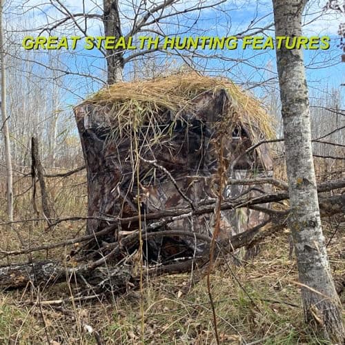 THUNDERBAY SPUR Collector 3 Person Hunting Blind, Portable Ground Blind with Silent Windows, Portable Durable Hunting Tent for Deer & Turkey Hunting