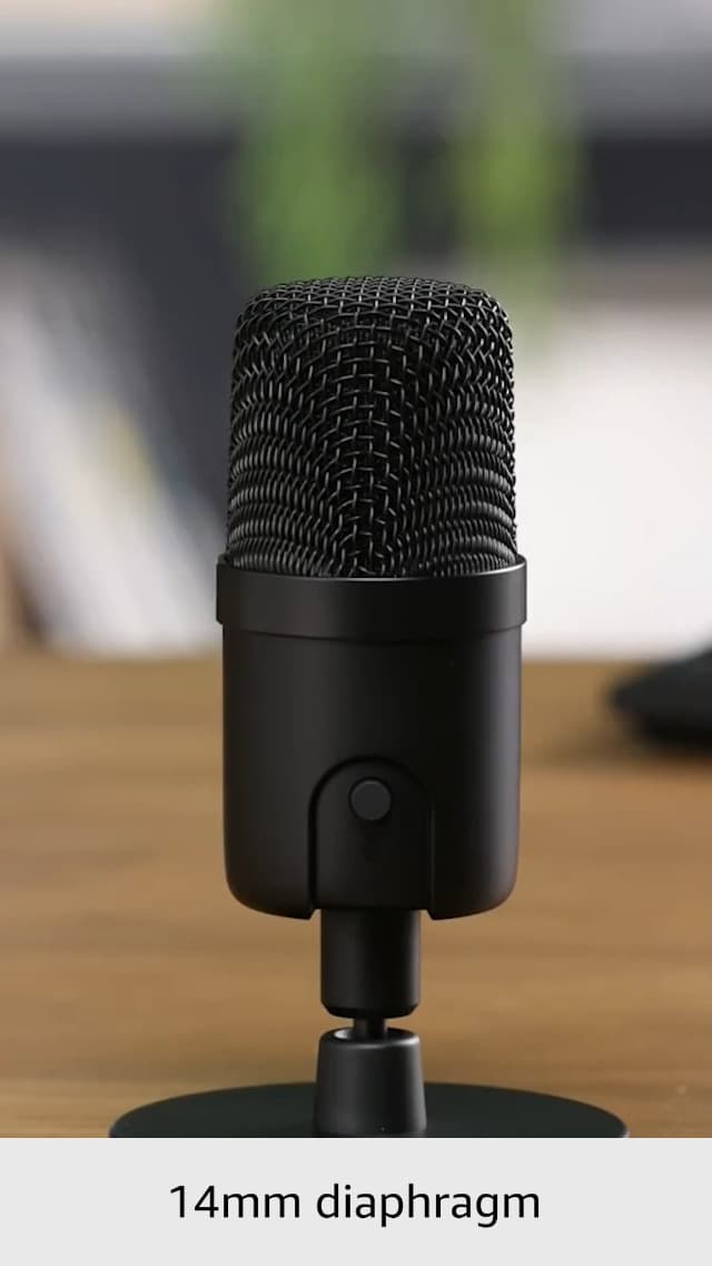 Amazon Basics USB Condenser Microphone for Streaming, Recording, and Podcasting on PC, Plug and Play, Cardioid Pickup, Adjustable Stand with 360° Rotation, 5.8 x 3.4 inches, Black