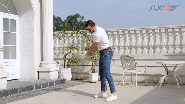 SUOSDEY Braided Genuine Leather Belt for Men, 1.2" Width Men’s Casual Woven Leather Belt for Jeans Pants