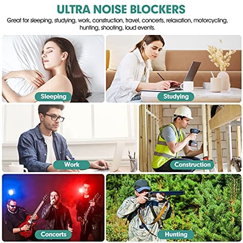 100 Pairs Orange Foam Ear Plugs - 33dB NRR Highest Protection, Soft & Comfortable Noise Canceling Earplugs for Sleeping, Work, Snoring, Construction, Loud Noise with Individual Bagged Foam EarPlug