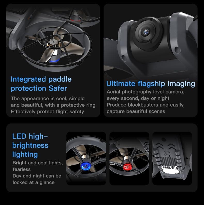 FPV Drone with Camera and VR Glasses, Brushless Motor Optical Flow Cool LED Lights Drones Dual Camera Switch RC Quadcopter 2 Batteries VR Drones for Beginners Adults X226 Drone