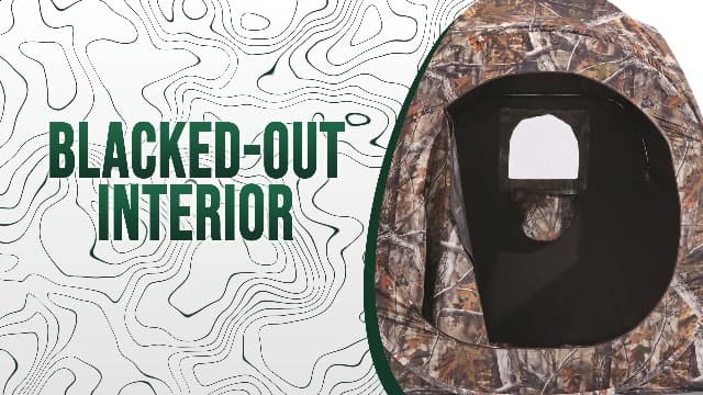 HuntRite Deluxe 4-Panel Spring Steel Hunting Blind; 2 Person Ground Tent for Deer and Turkey Season