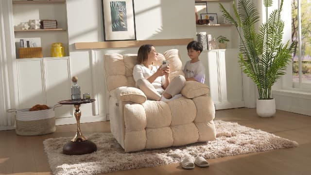 Oversized Power Swivel Rocker Recliner Chair for Big and Tall, Electric Chenille Glider with USB Ports, Extra Wide Overstuffed Reclining Sofa for Living Room Nursery, 375lbs (Brown, Power)