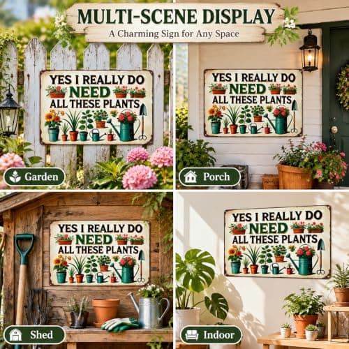Bestylez Garden Gifts I Really Need All These Plants Vintage Gardening Signs for Home Garden Greenhouse Living Room Bedroom Yard Outdoor Decor 8X12 Inch (3362) B0F246BKWY