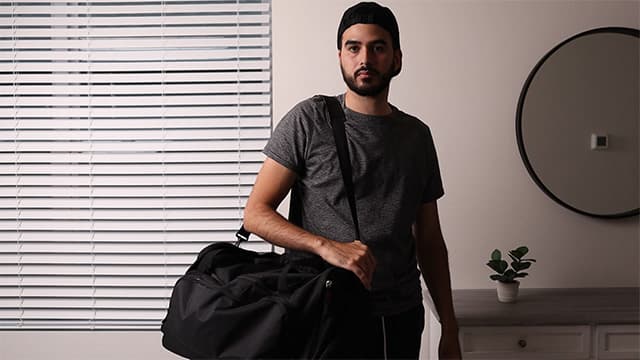 uarition Gym Bag for Men - 55L Black Durable Large Duffle Bag for Travel, Workout, Fitness & Sport